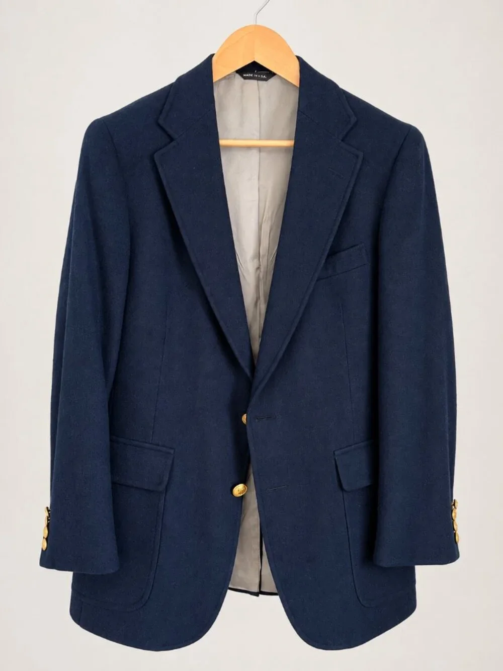 Ralph Lauren Polo University Club Blazer, Virgin Wool brushed, Navy Blue, 38S